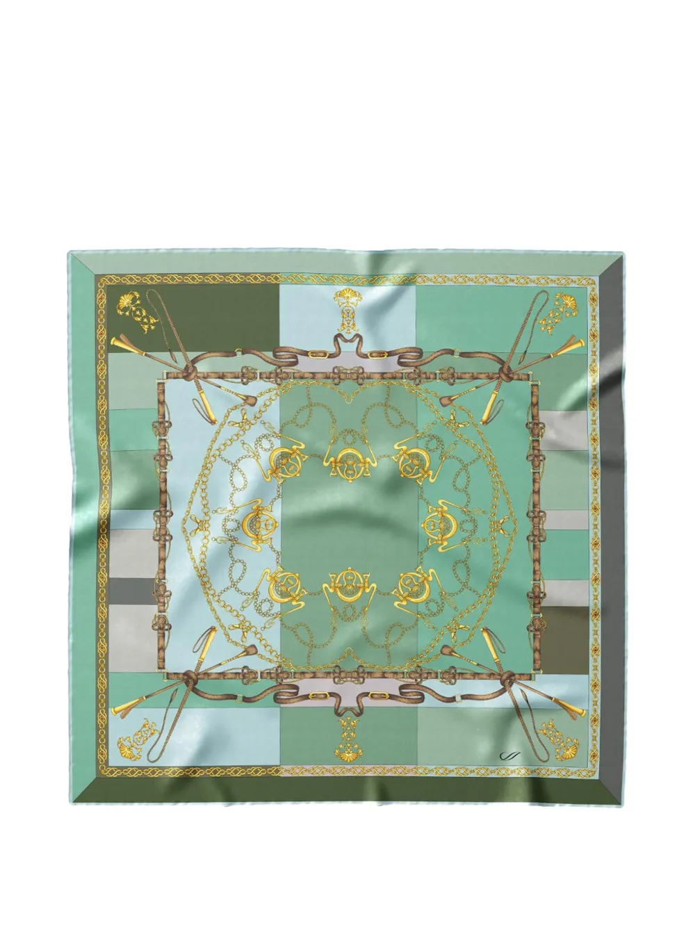 Elizabetta Gabriella equestrian-print silk scarf - Grün