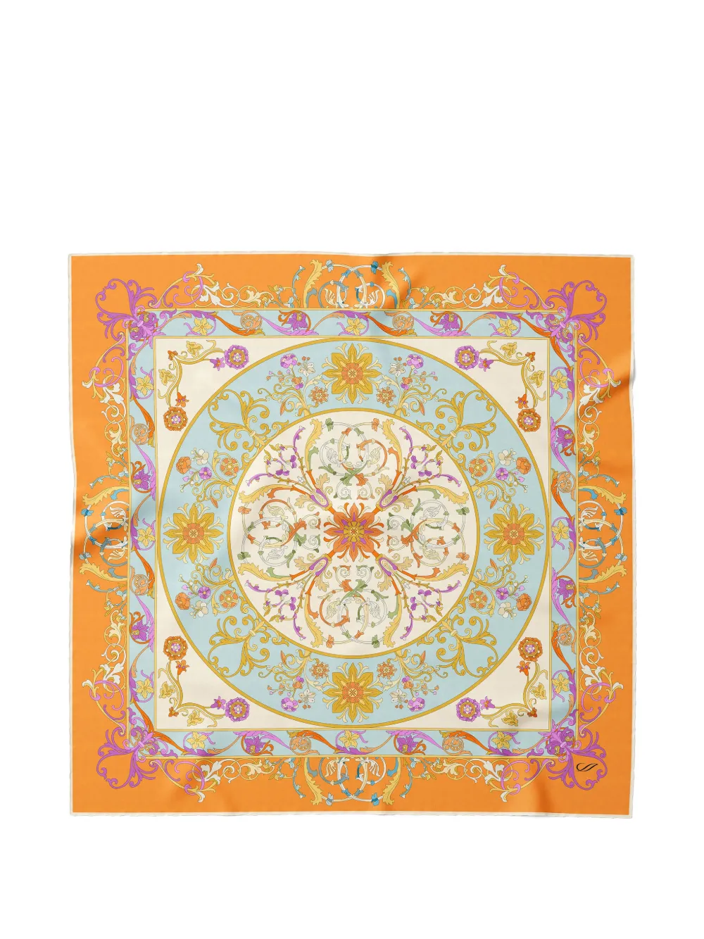 Elizabetta Paulina filigree-print silk scarf - Orange