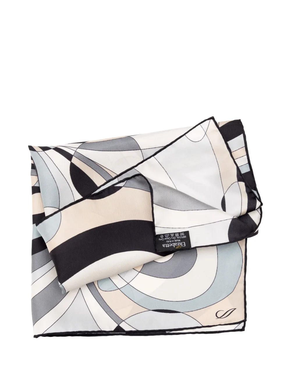 Elizabetta Michelle geometric-print silk scarf - Toni neutri