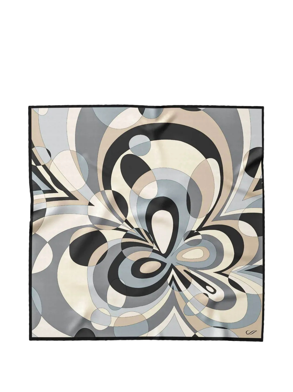 Elizabetta Michelle geometric-print silk scarf - Nude