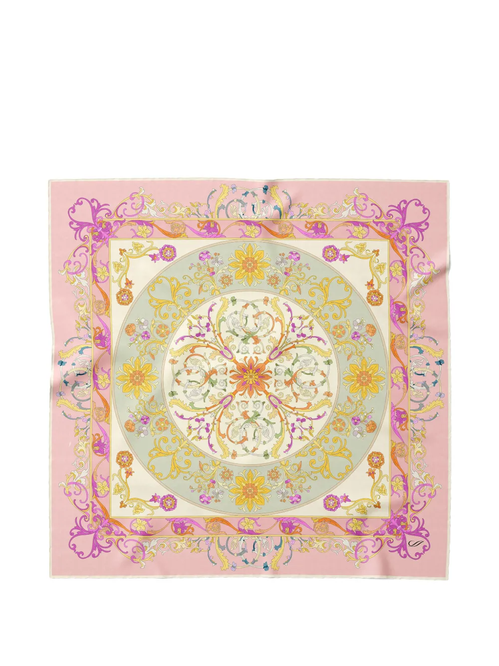 Elizabetta Paulina filigree-print silk scarf - Rosa
