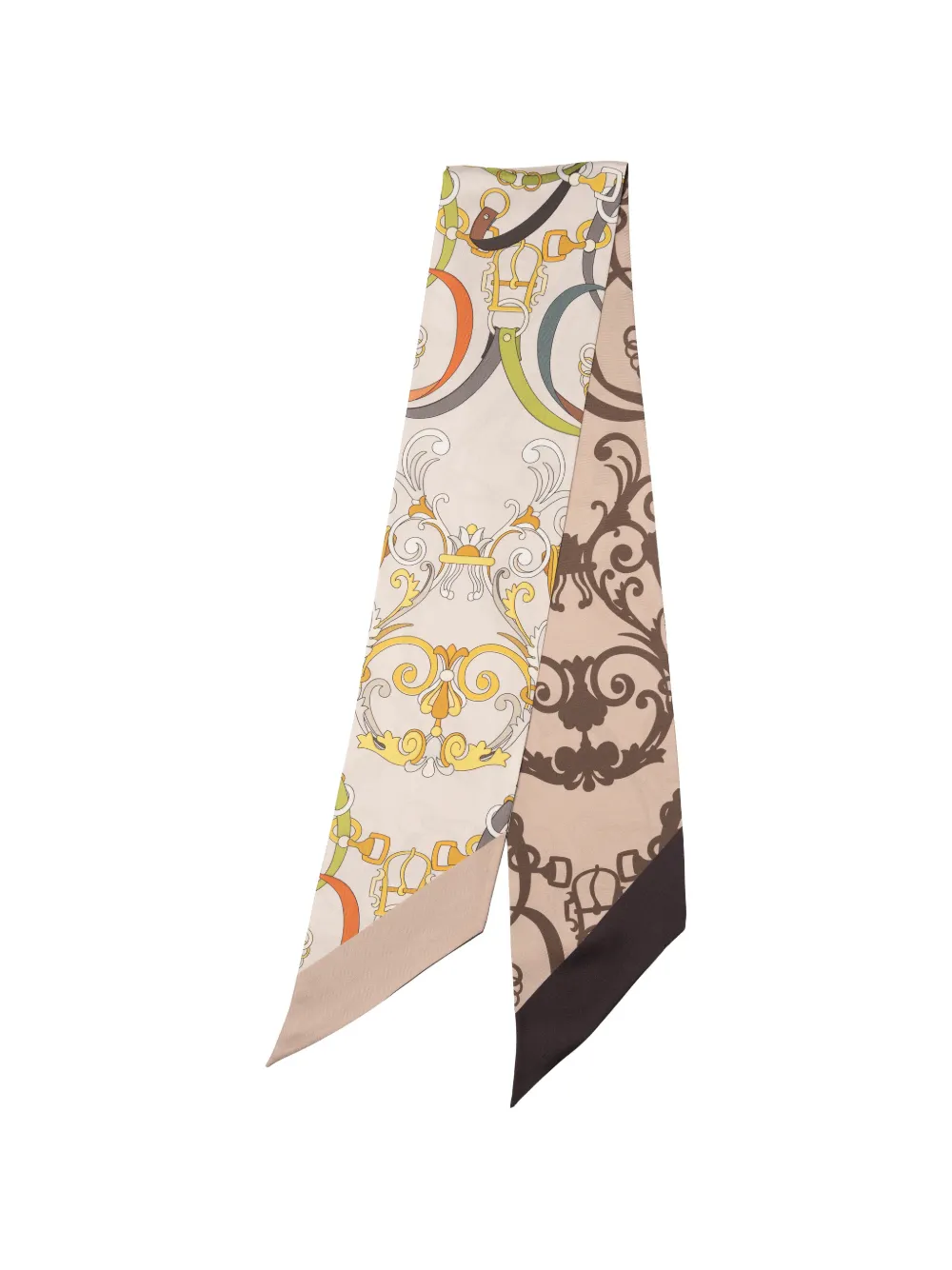 Elizabetta Silvia equestrian-print silk scarf - Toni neutri