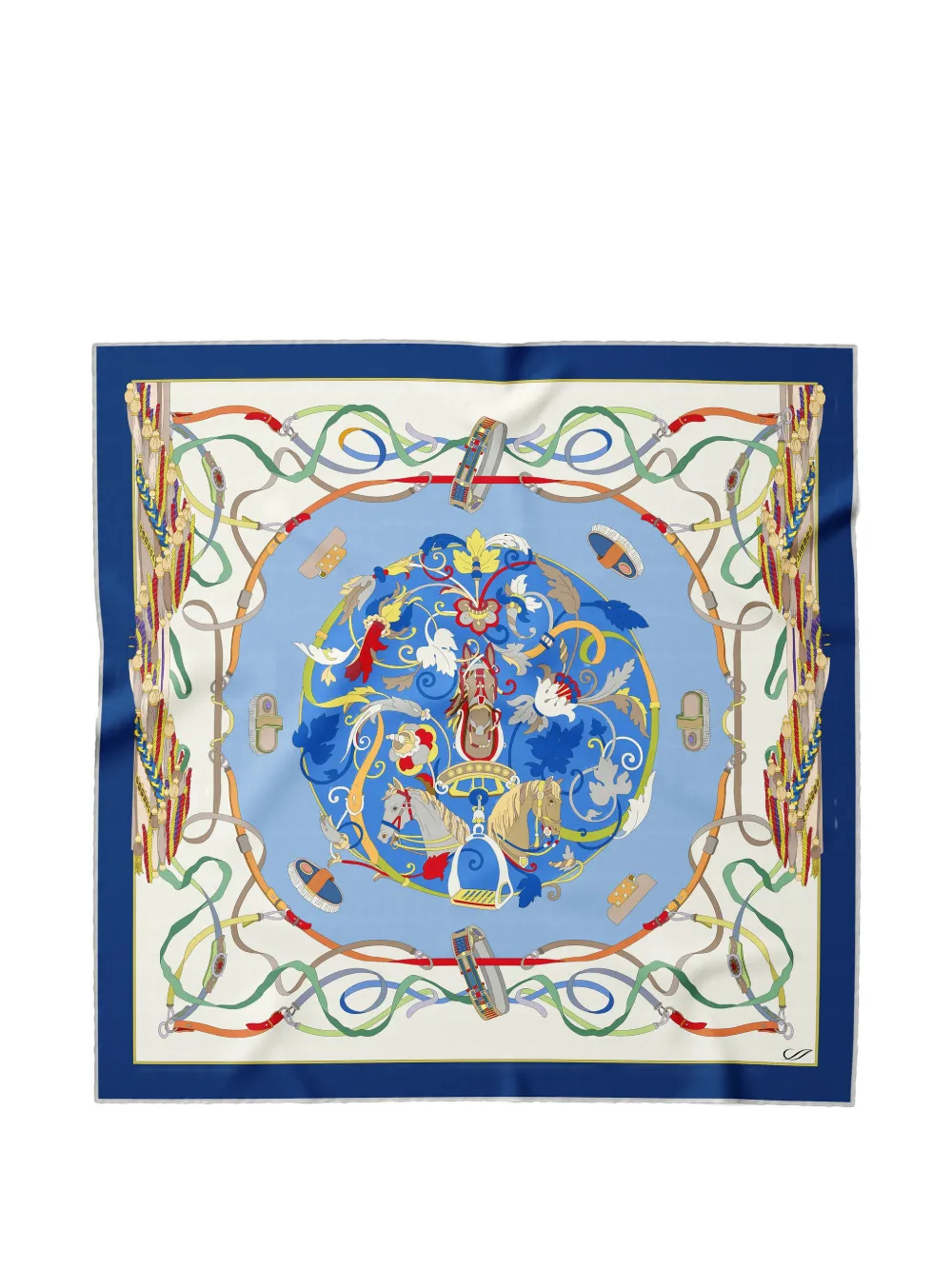 Elizabetta Sella Nobile silk scarf - Blu