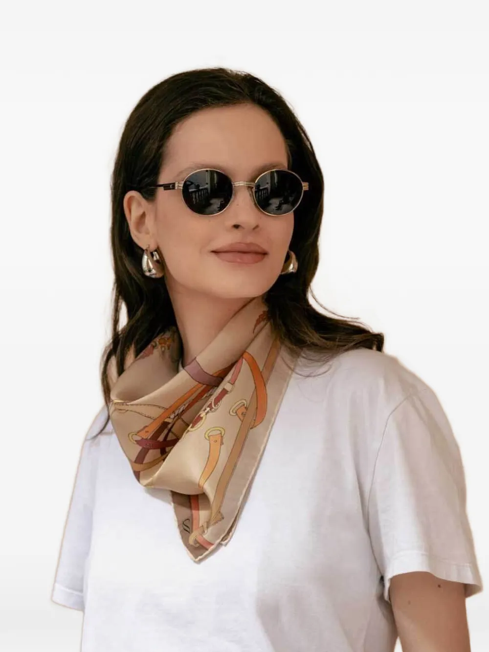 Elizabetta Camilla silk bandana Beige