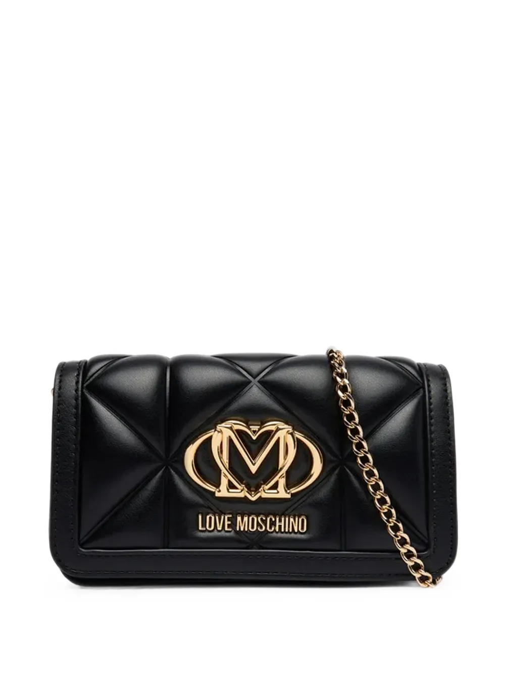 Love Moschino quilted logo-plaque crossbody bag - Nero