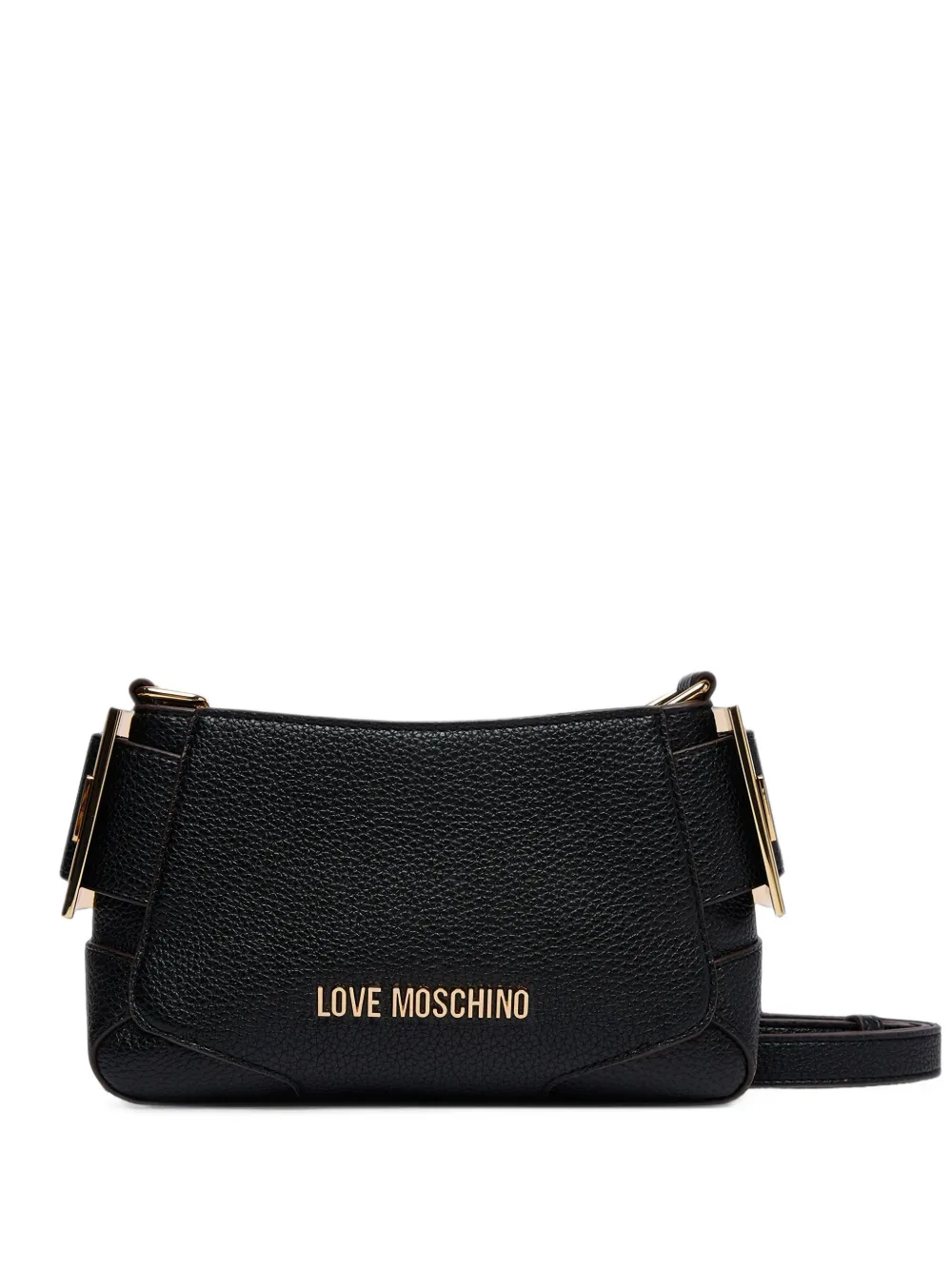 Love Moschino buckle-detail grained crossbody bag - Nero