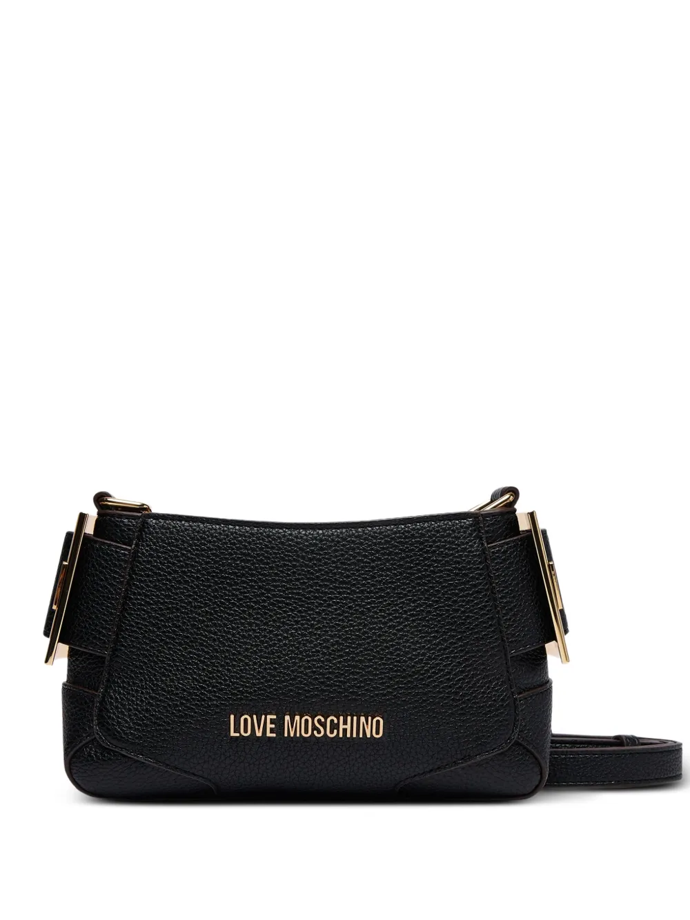 Love Moschino buckle-detail grained crossbody bag - Nero