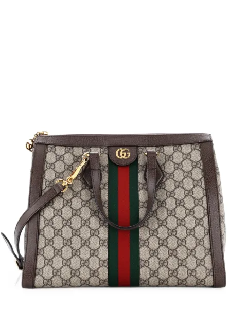 Gucci Pre-Owned bolso shopper Ophidia mediano de lona revestida con motivo GG y asa superior