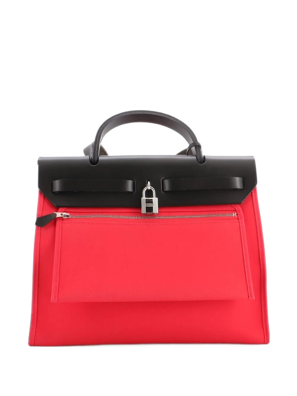 Hermès Pre-Owned sac porté épaule Herbag Zip Leather and Toile 31 - Noir Hermès Pre-Owned sac porté épaule Herbag Zip Leather and Toile 31 - Noir