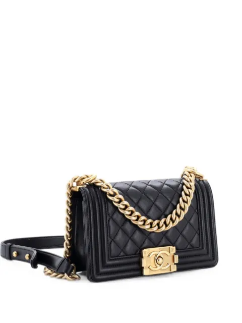 CHANEL Pre-Owned Boy Flap Bag Quilted Lambskin Small crossbody bag