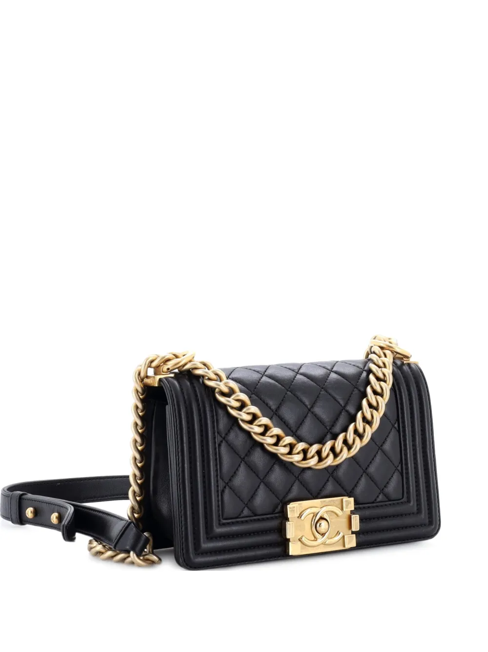 CHANEL Pre-Owned Boy Flap Bag Quilted Lambskin Small crossbody bag - Schwarz