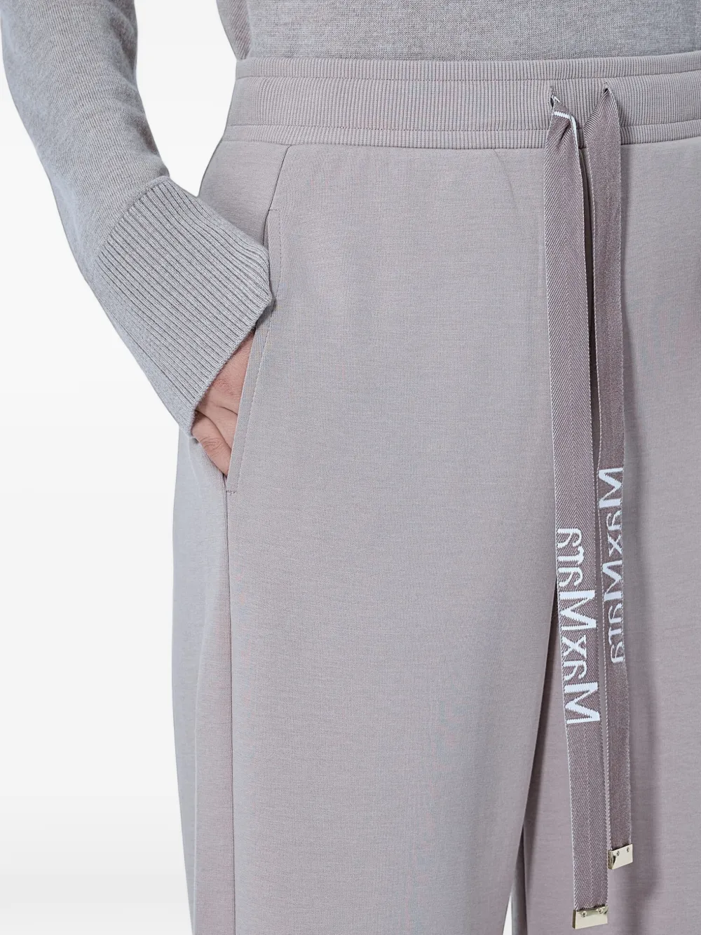 Max Mara wide-leg drawstring track pants Grijs
