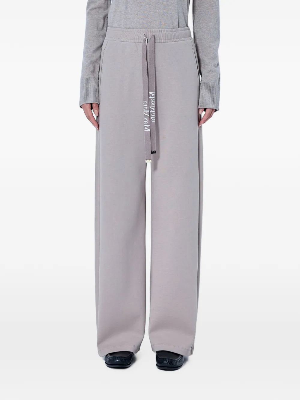 Max Mara wide-leg drawstring track pants - Grau