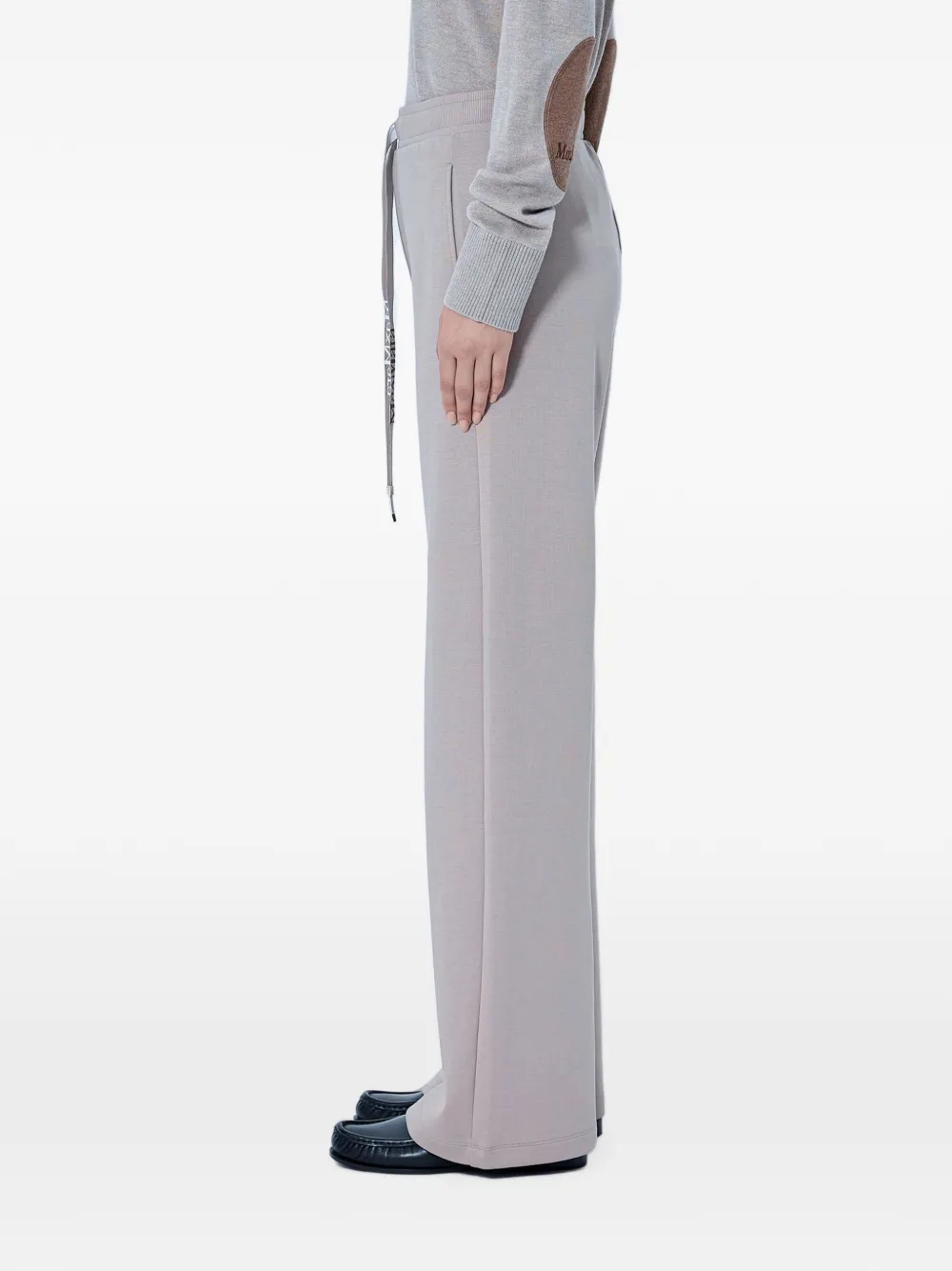 Max Mara wide-leg drawstring track pants Grijs