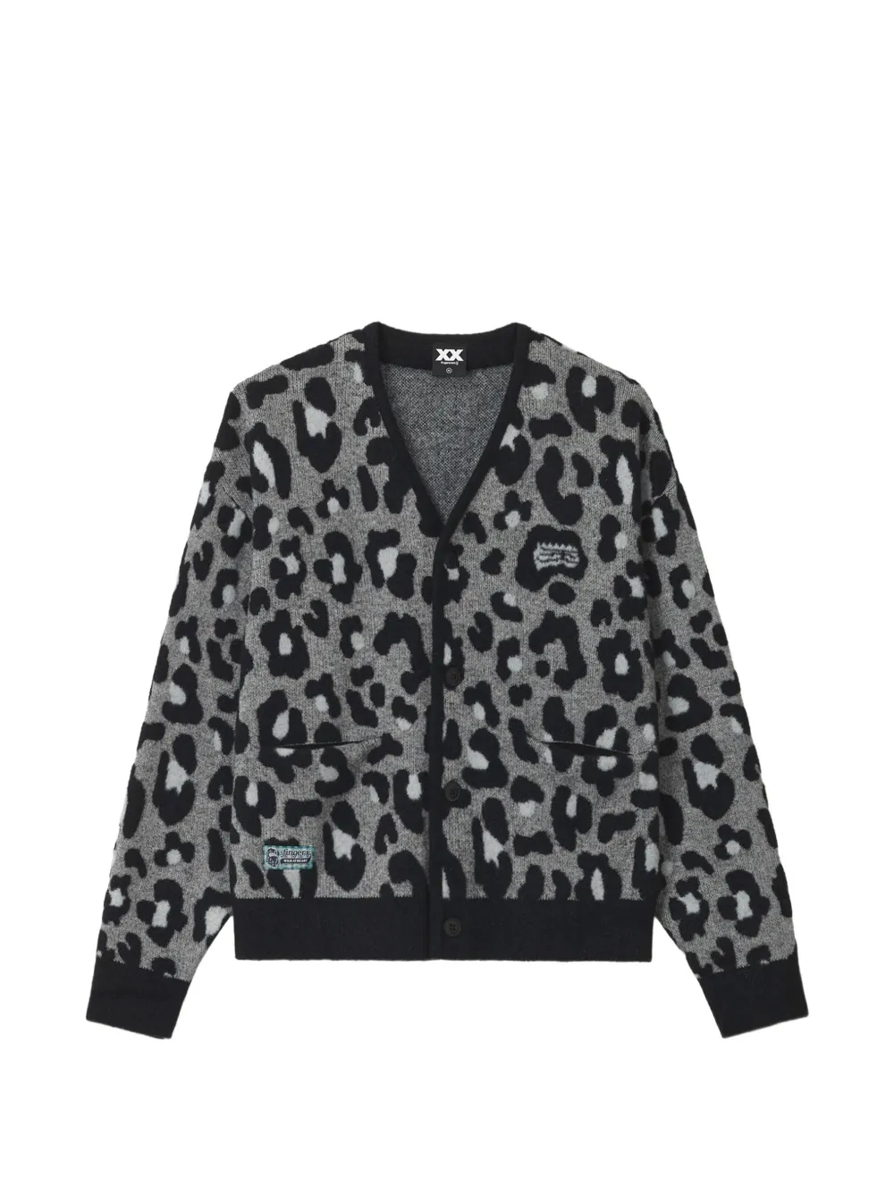 FINGERCROXX cardigan à motif léopard - Gris FINGERCROXX cardigan à motif léopard - Gris