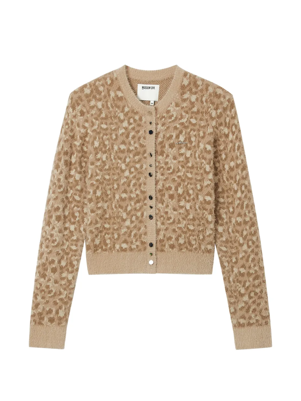 Musium Div. Verzierter Cardigan mit Leopardenprint - Nude