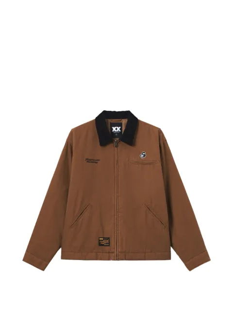 FINGERCROXX corduroy-collar zip-up jacket