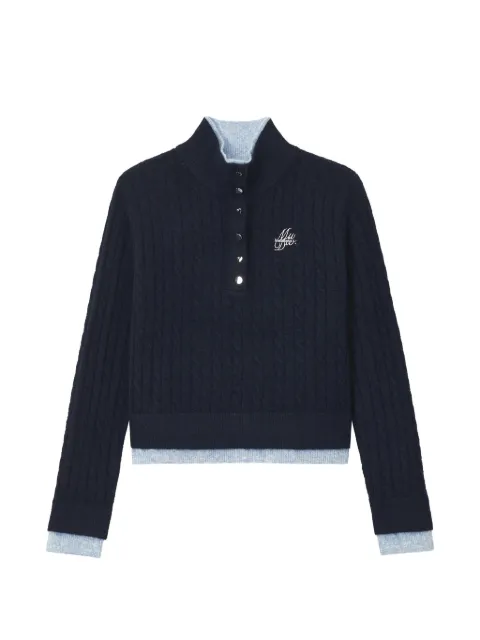Musium Div. cable-knit button-up sweater
