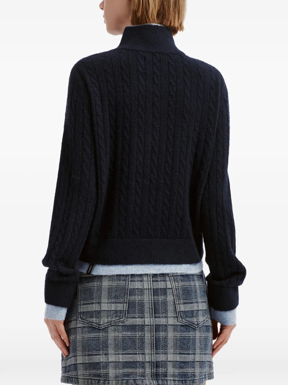 Musium Div. cable-knit button-up sweater Blauw