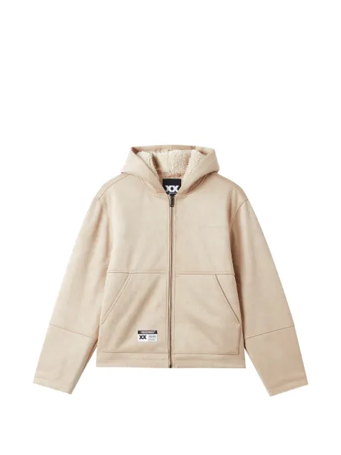 FINGERCROXX hooded faux-suede jacket