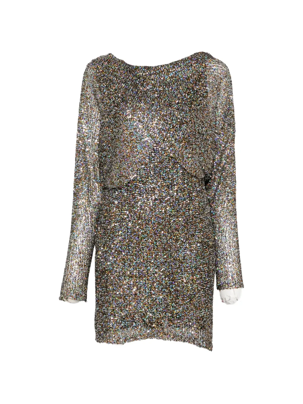 Alberta Ferretti sequin-embellished draped dress - Silber