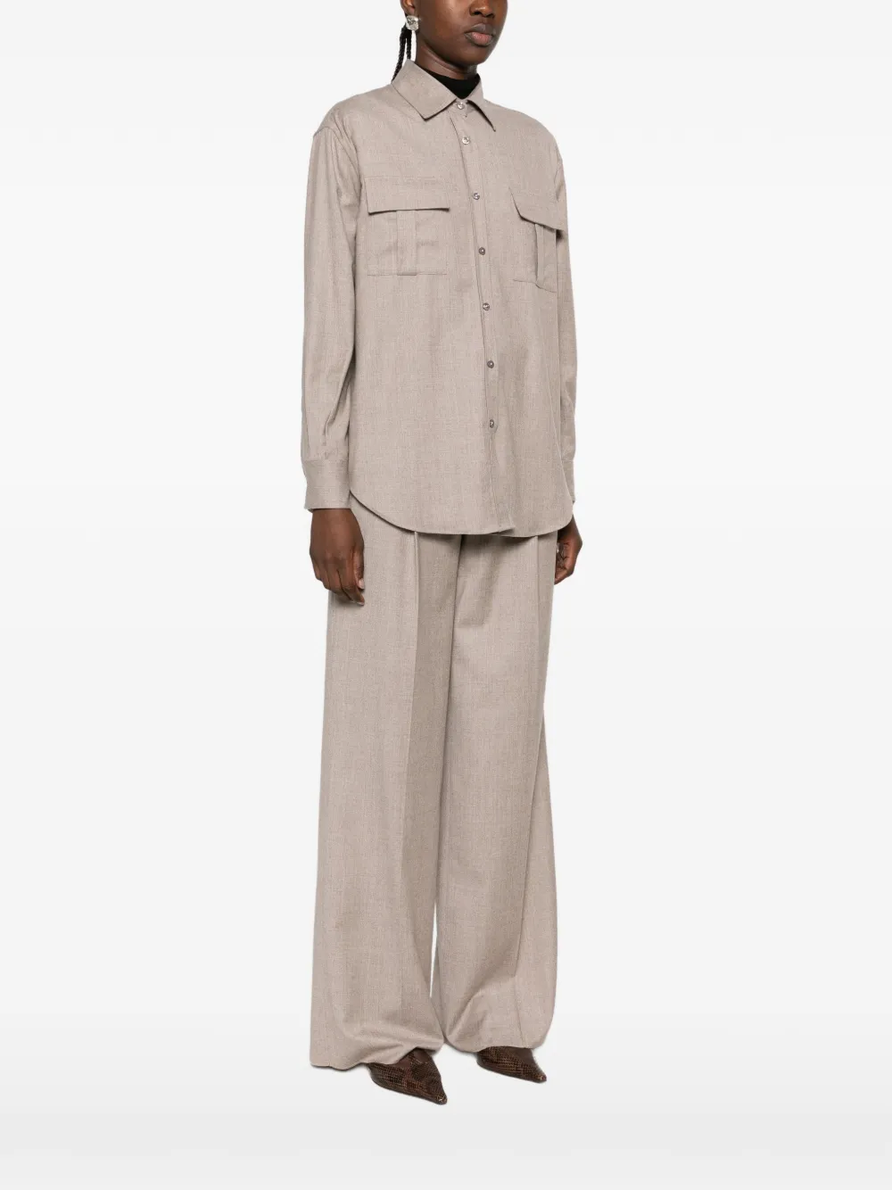Tagliatore button-down long-sleeve shirt Beige