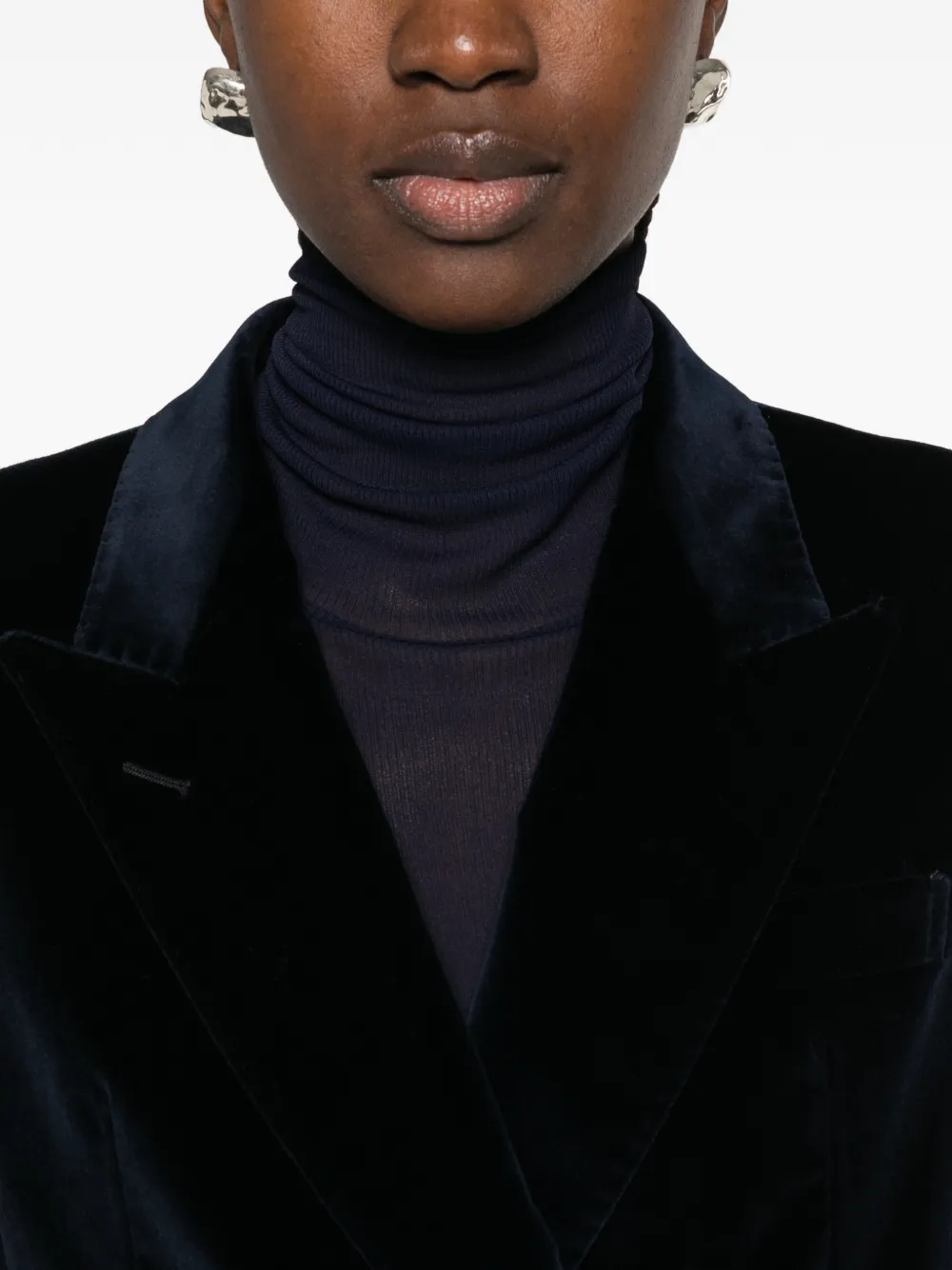 Tagliatore Parigi double-breasted velvet blazer Blauw