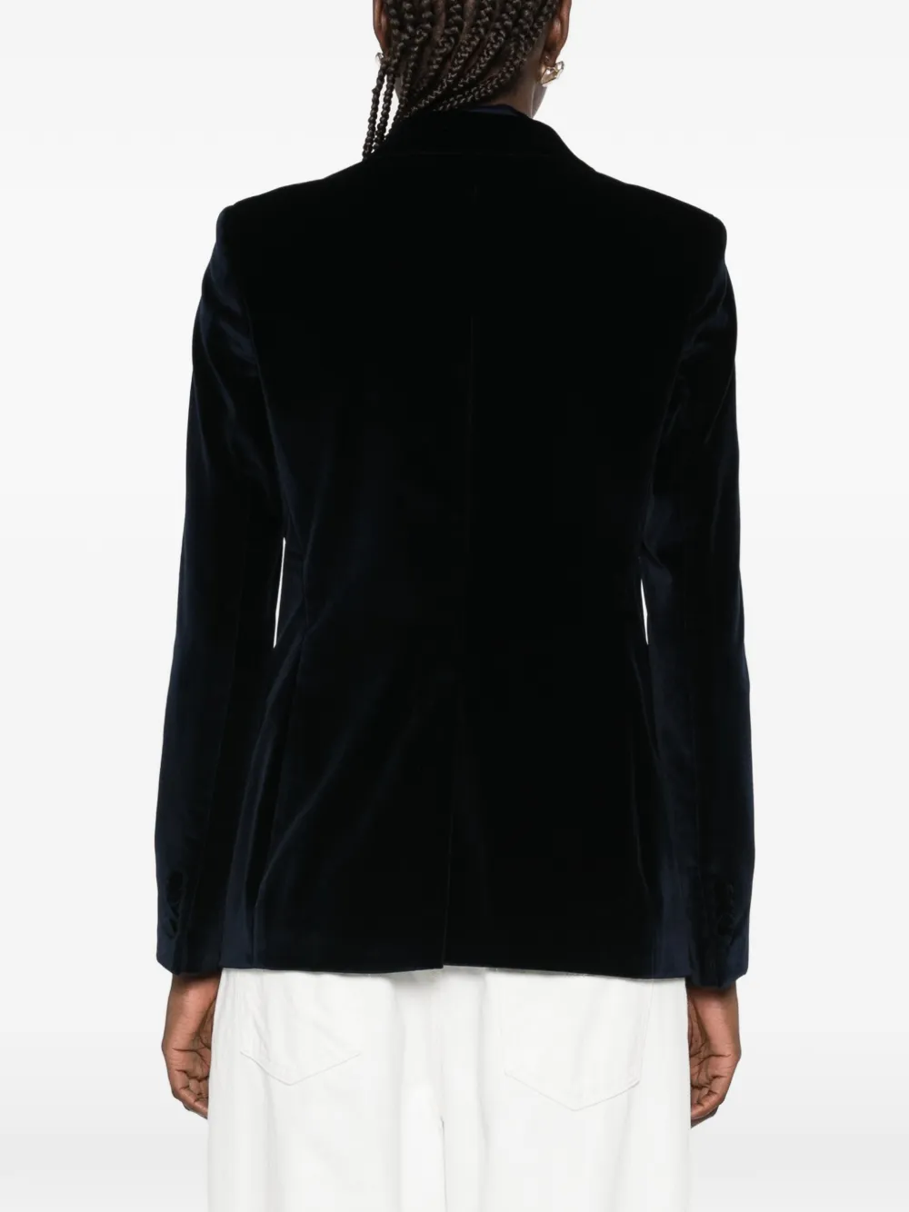 Tagliatore Parigi double-breasted velvet blazer Blauw