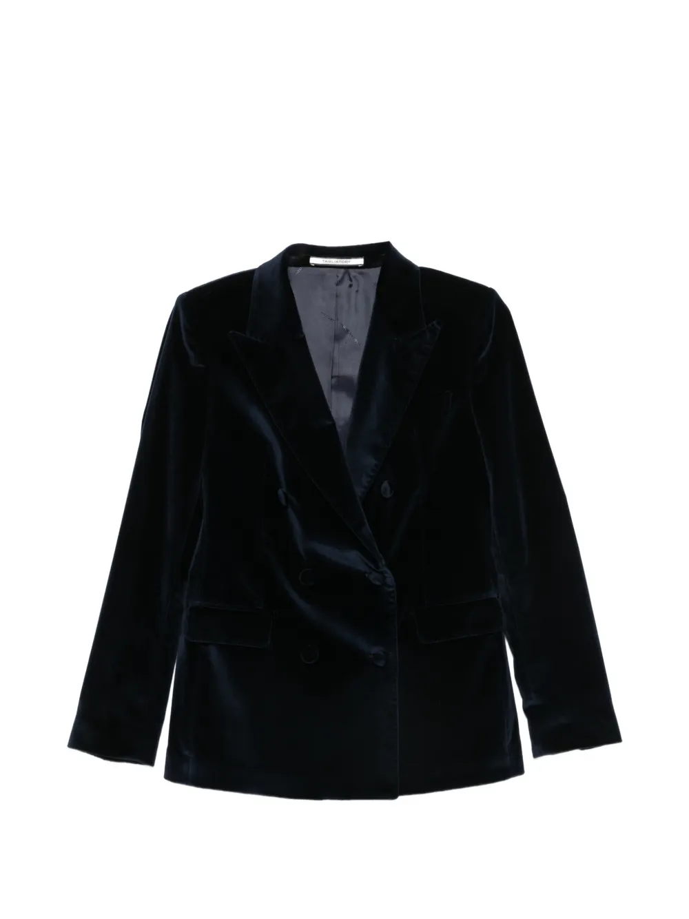 Tagliatore Parigi double-breasted velvet blazer Blauw