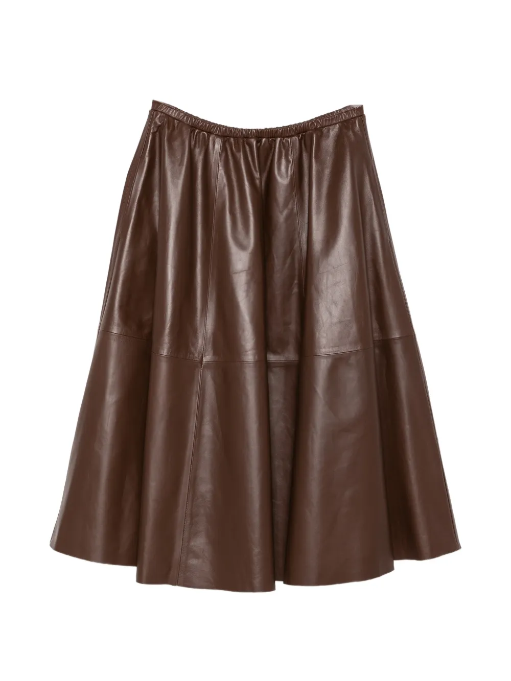 Alberta Ferretti panelled leather maxi skirt - Braun