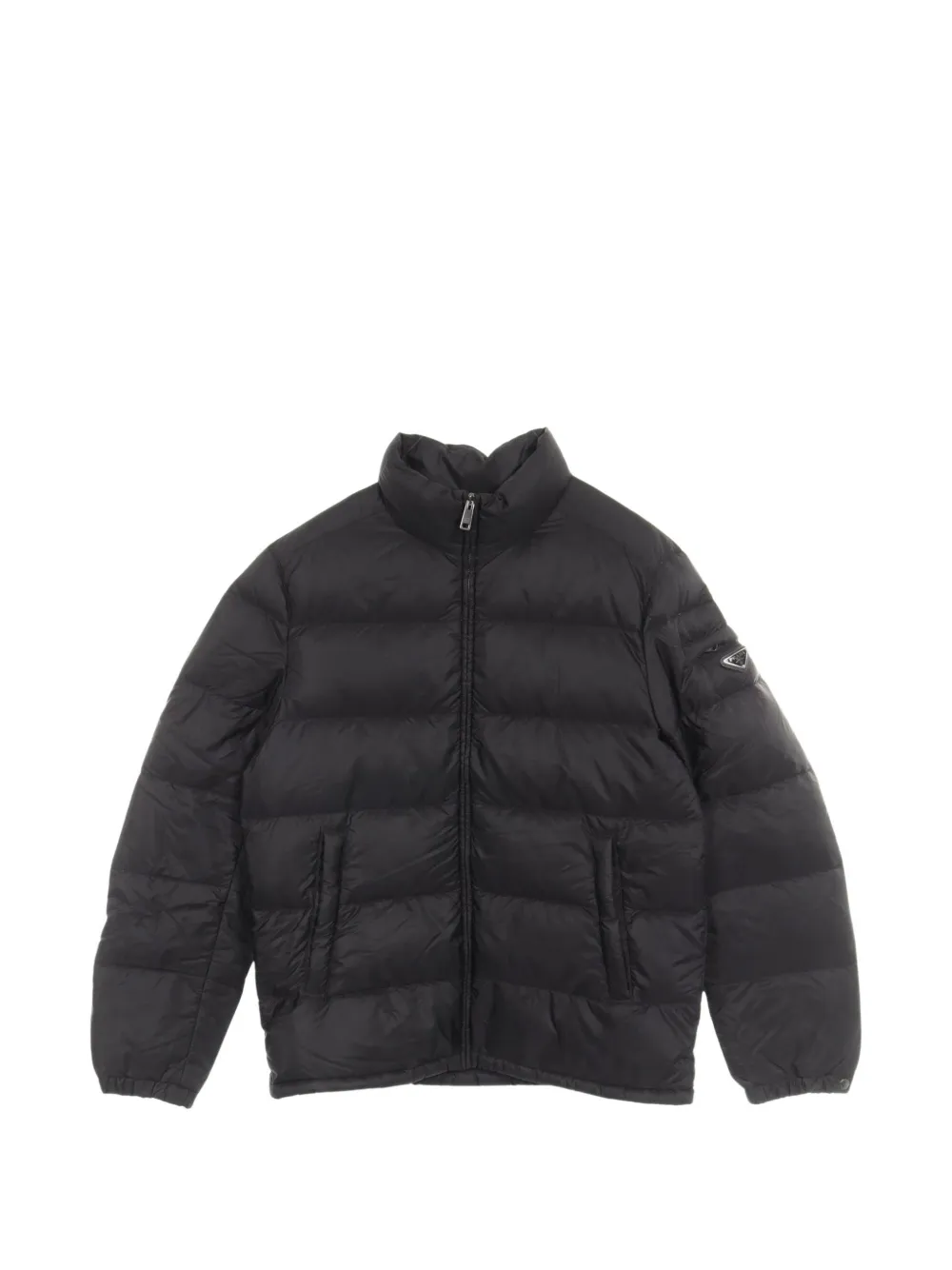 Prada Pre-Owned 2000s logo-plate quilted jacket - Noir Prada Pre-Owned 2000s logo-plate quilted jacket - Noir