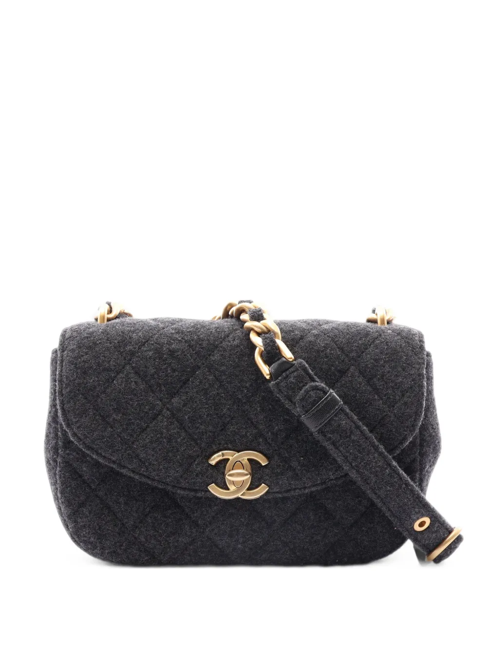 CHANEL Pre-Owned 2021 Flap Matelassé mini bag - Grigio