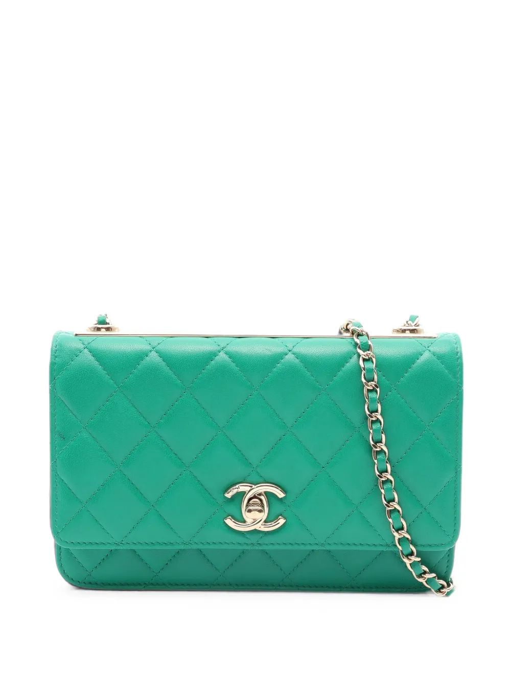CHANEL Pre-Owned 2020-2021 diamond-quilting shoulder bag - Verde