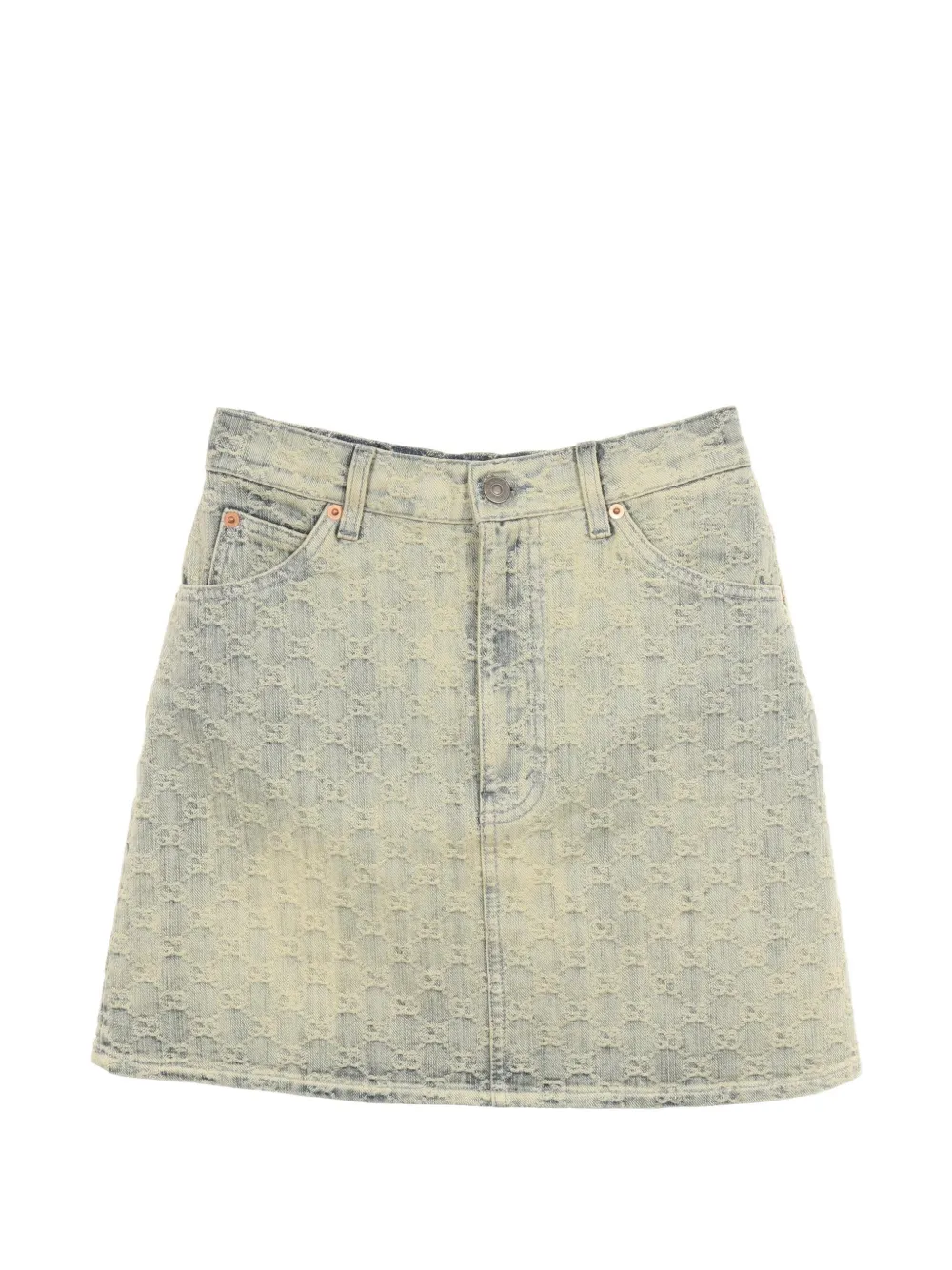 Gucci Pre-Owned 2010s GG pattern denim skirt - Bleu Gucci Pre-Owned 2010s GG pattern denim skirt - Bleu