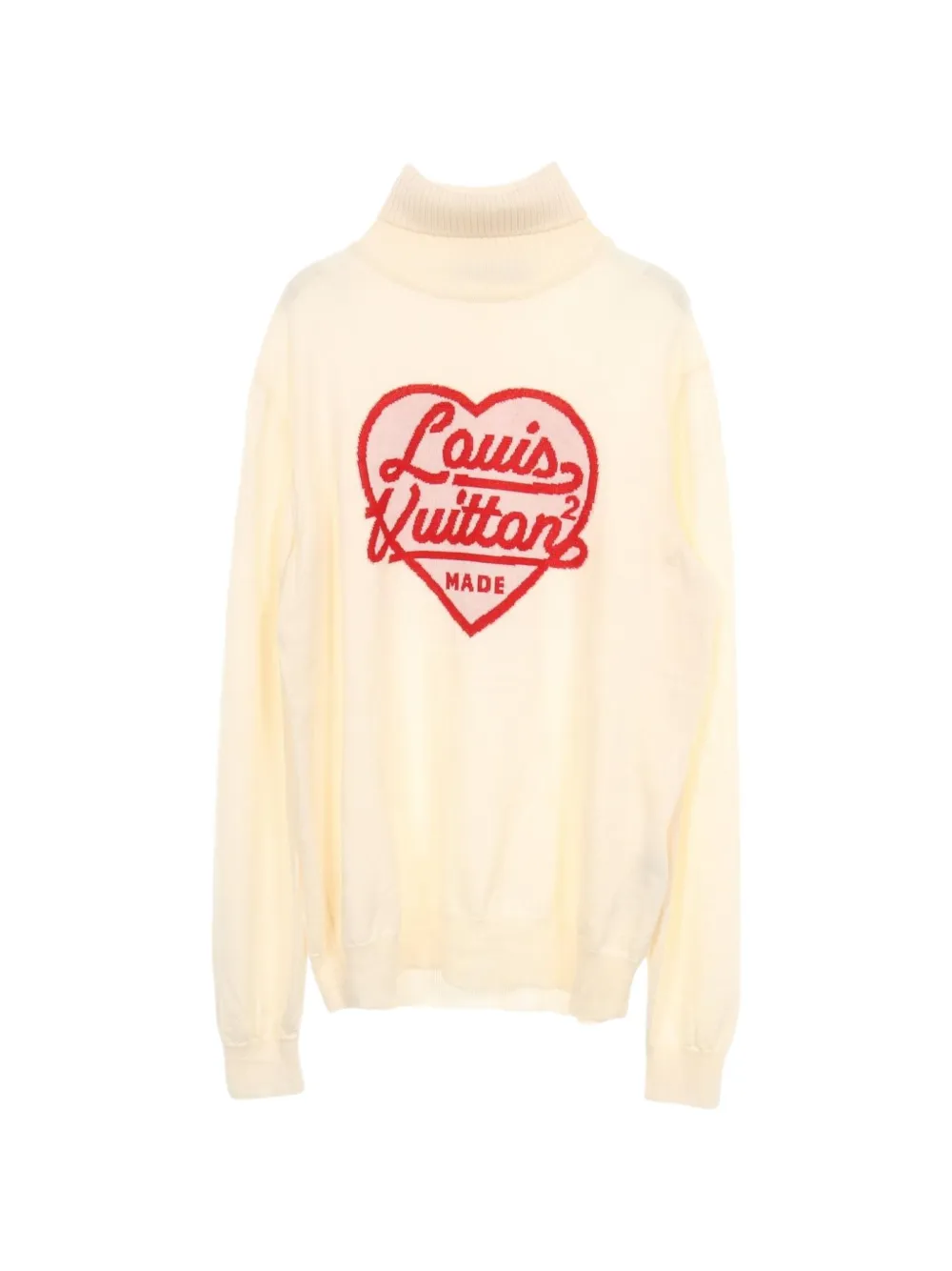 Louis Vuitton Pre-Owned 2010s Intarsia Heart roll-neck sweater - Toni neutri