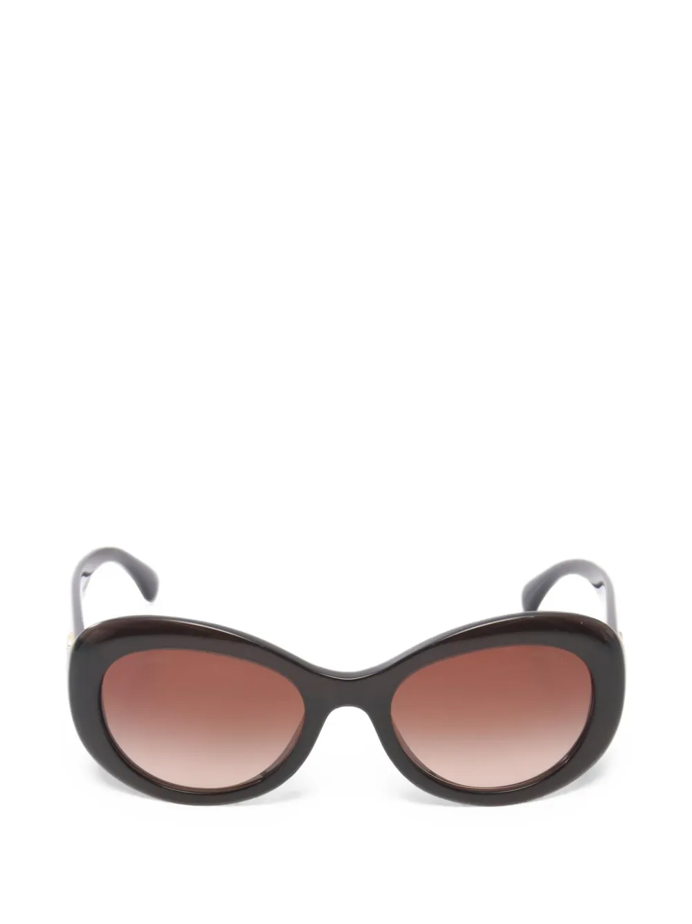 CHANEL Pre-Owned 1986-1988 Coco Mark rhinestone sunglasses - Marrone