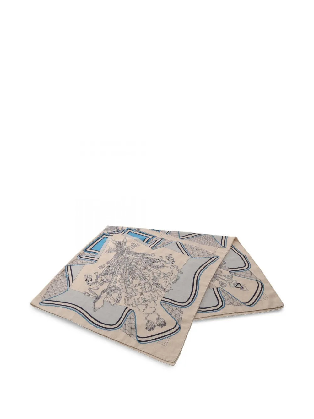 Hermès Pre-Owned 2000s Bouquets Sellier scarf - Nude