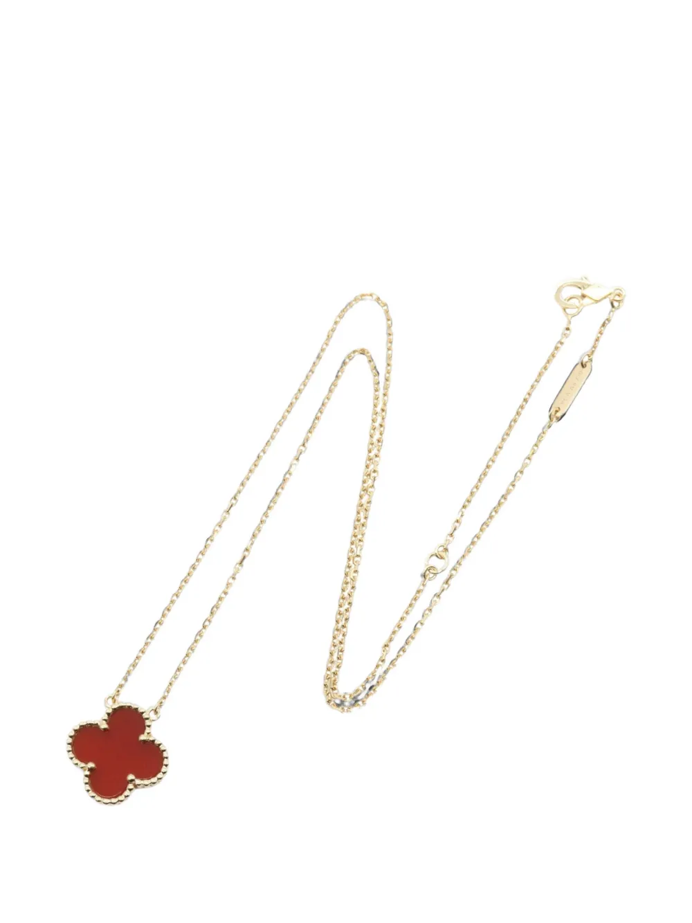 Van Cleef & Arpels Pre-Owned 2010s Alhambra carnelian necklace - Gold