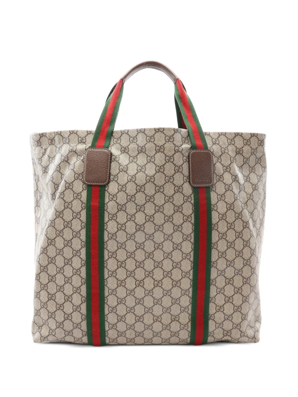 Gucci Pre-Owned 2000s GG Supreme Web logo-pattern tote bag - Nude