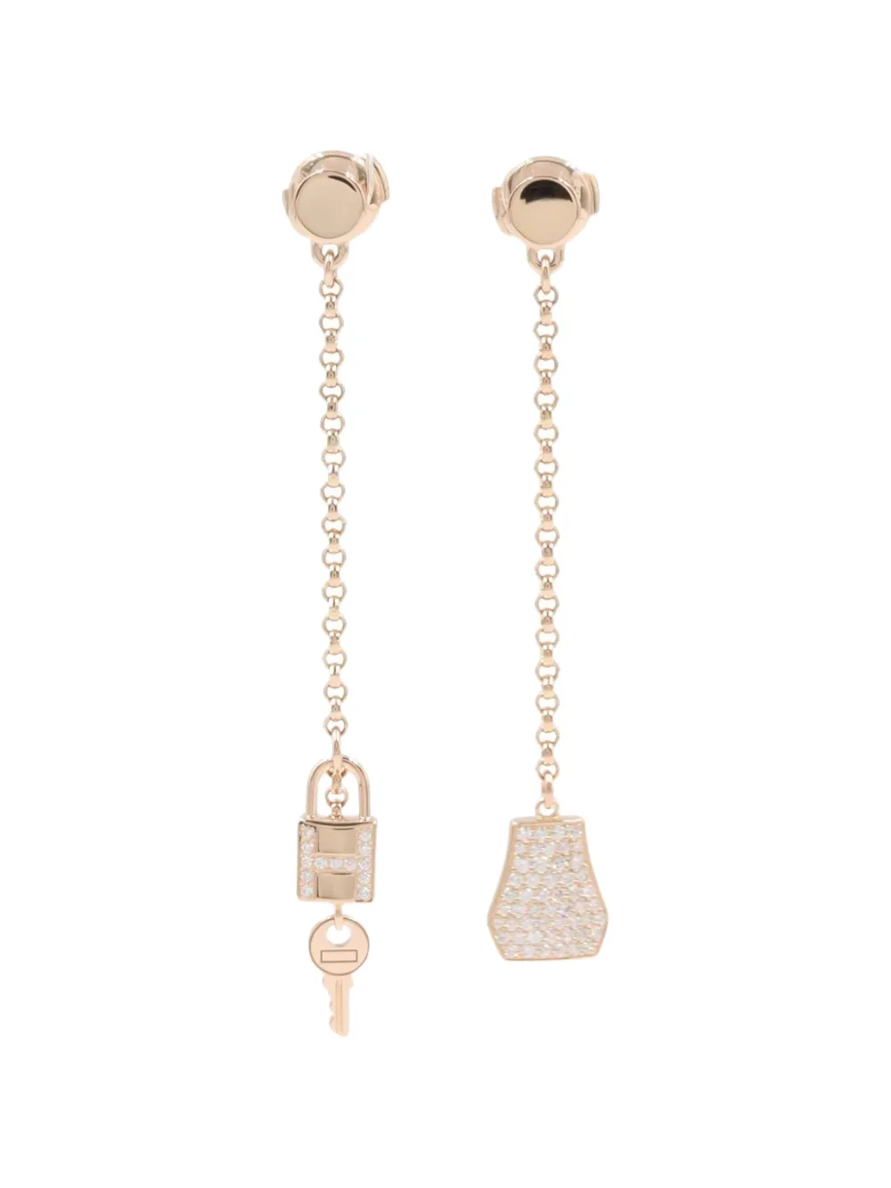Hermès Pre-Owned 2010s Kelly Crochet diamond earrings - Rosa