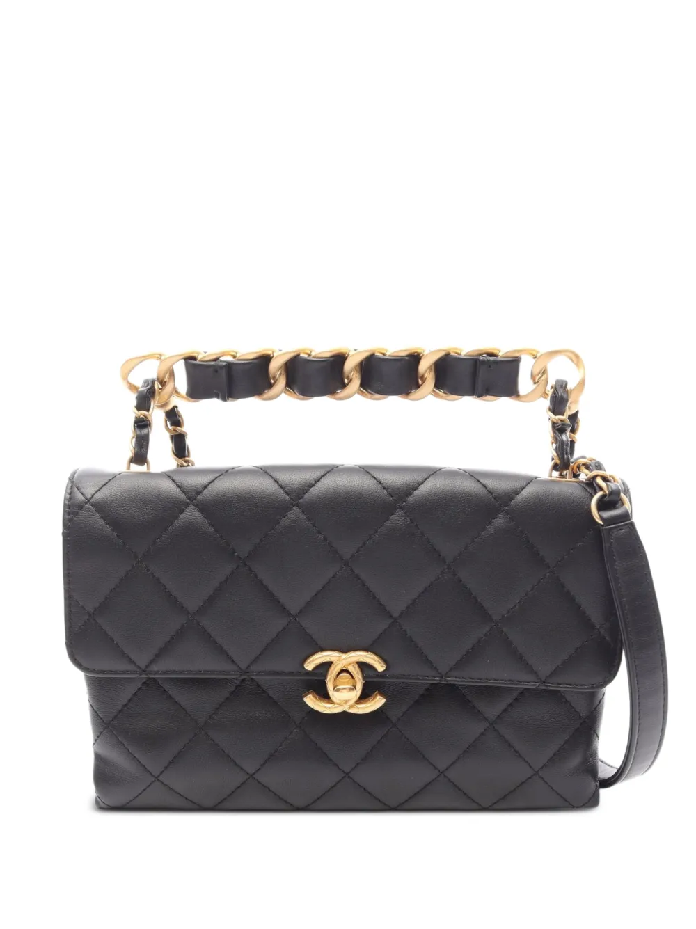 CHANEL Pre-Owned 2021 small matelassé flap shoulder bag - Schwarz