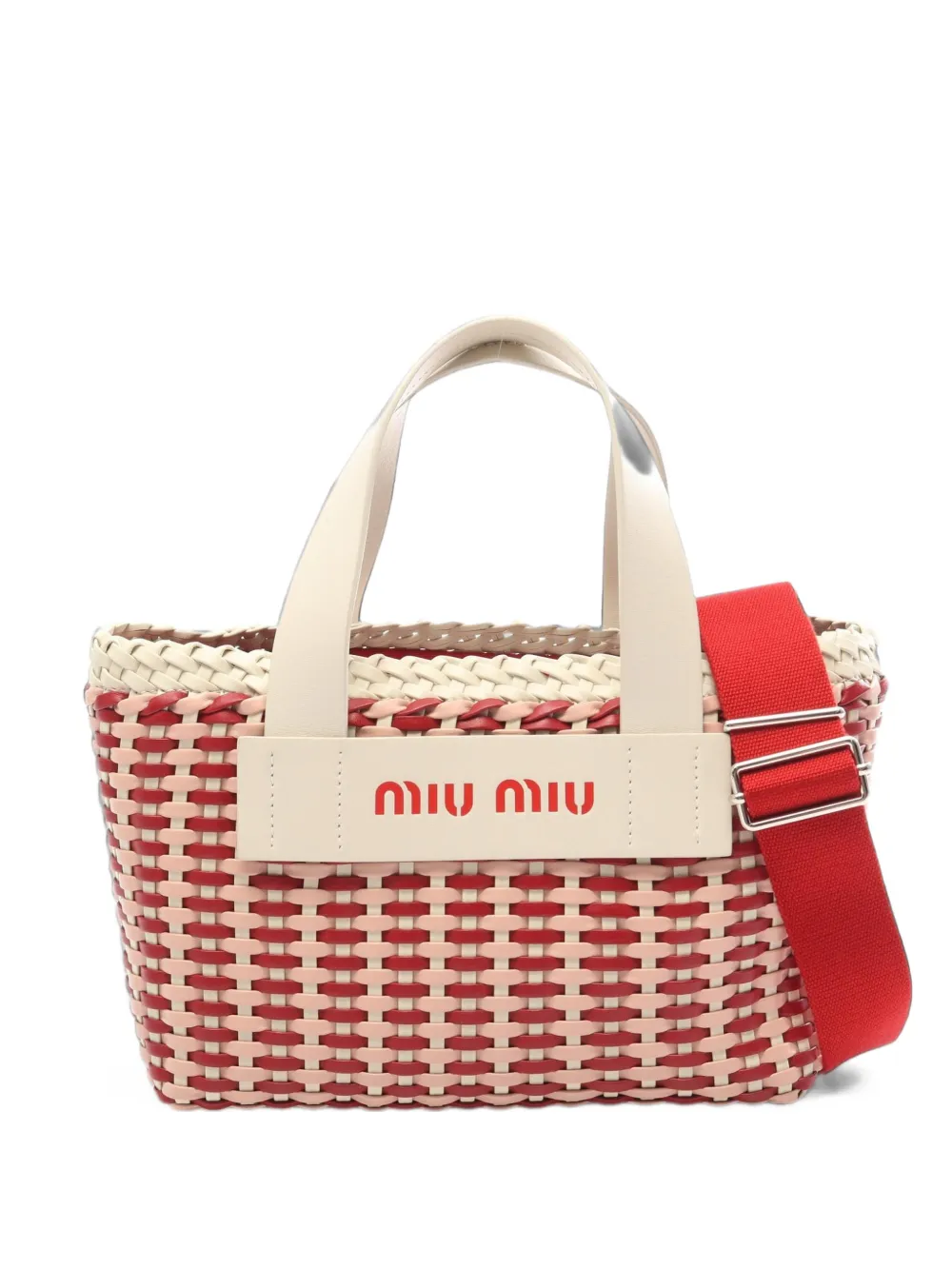 Miu Miu Pre-Owned 2010s Intreccio tote bag - Rouge Miu Miu Pre-Owned 2010s Intreccio tote bag - Rouge