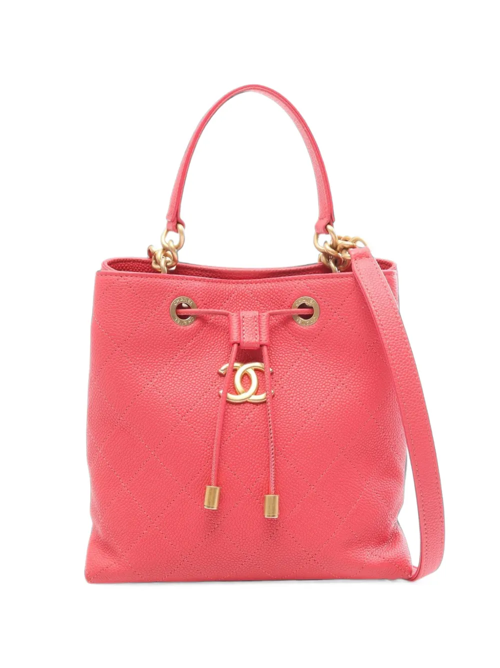 CHANEL Pre-Owned 2020-2021 Matelassé bucket bag - Rosa