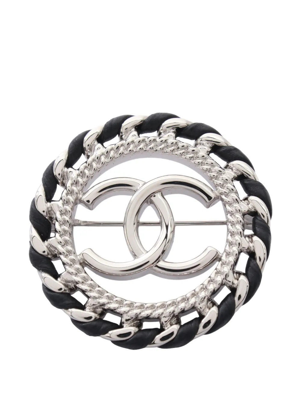 CHANEL Pre-Owned CC-logo brooch - Silver