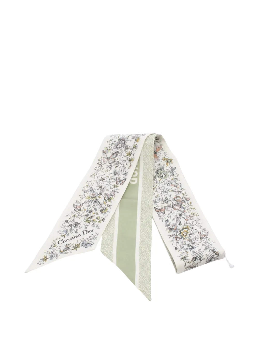 Christian Dior Pre-Owned 2010s butterfly-print scarf - Nude