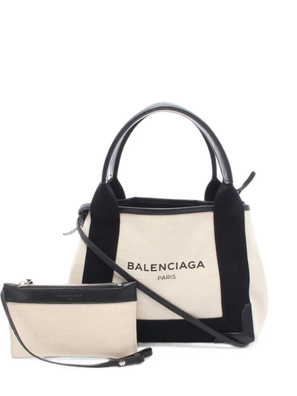 Balenciaga Pre-Owned 2000s XS Navy Cabas tote bag - Tons neutres Balenciaga Pre-Owned 2000s XS Navy Cabas tote bag - Tons neutres
