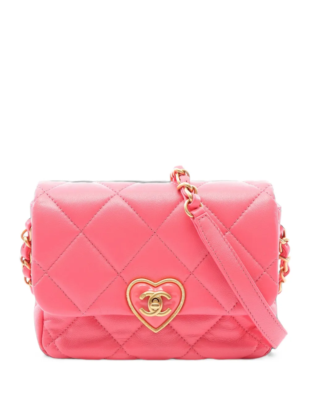 CHANEL Pre-Owned Mini Coco Love Flap Matelassé shoulder bag - Rosa