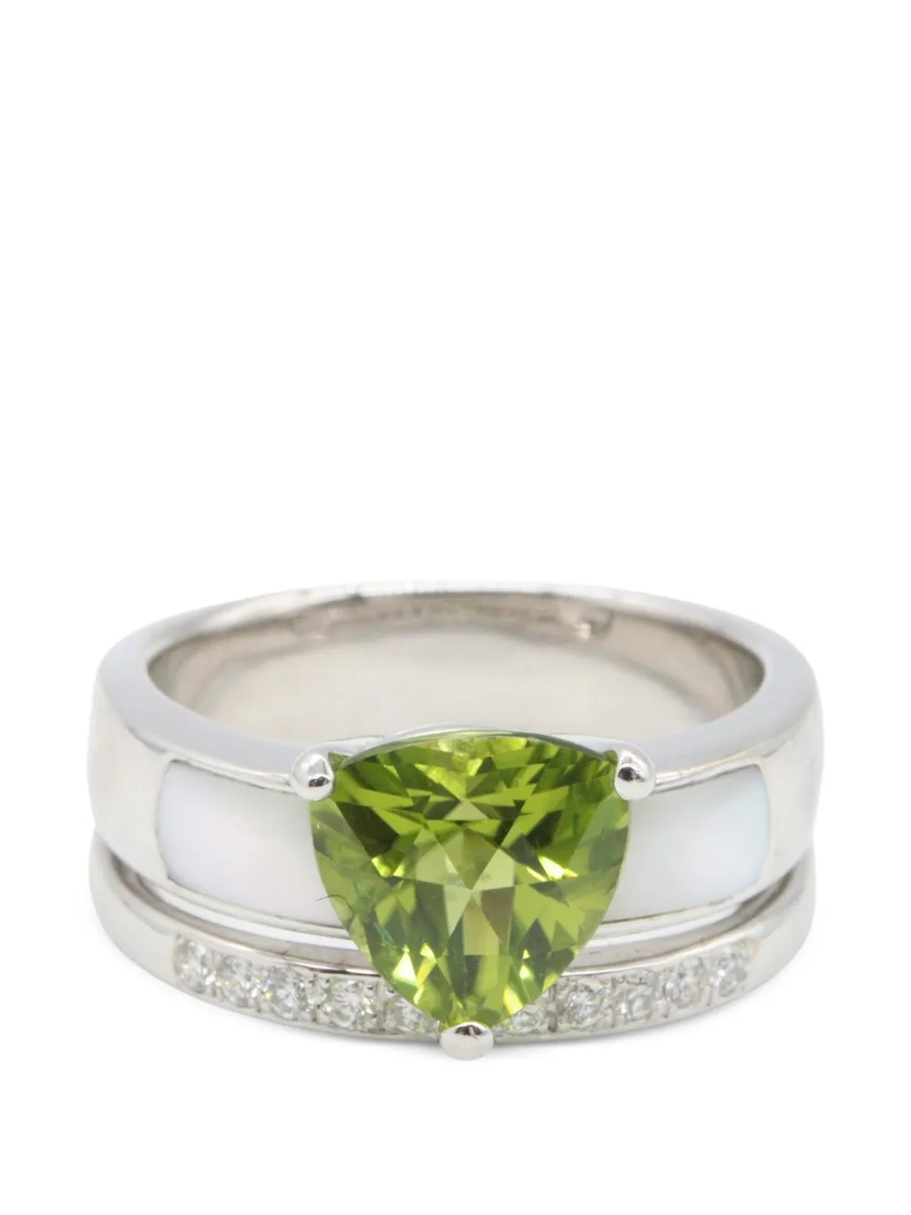 TASAKI 2010s peridot diamond ring - Argento