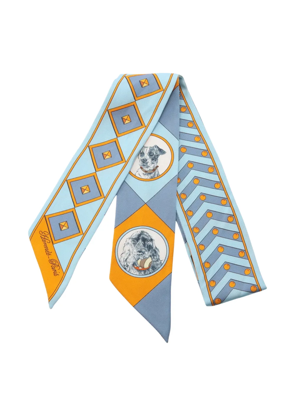 Hermès Pre-Owned 2000s Colliers Et Chiens scarf - Blau