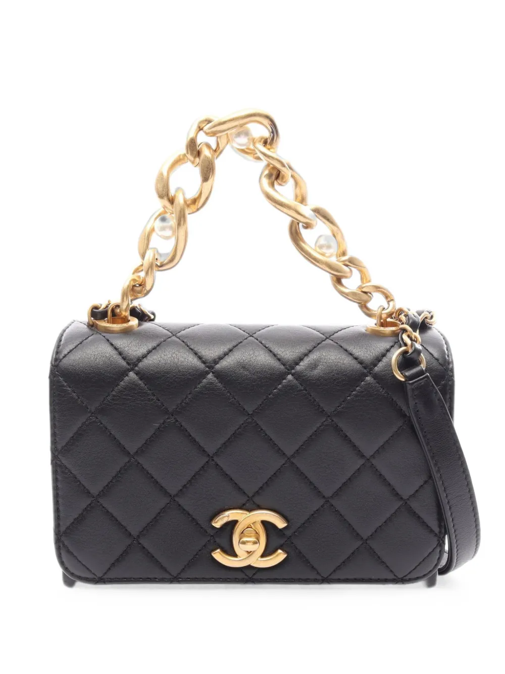 CHANEL Pre-Owned 2021s matelassé chain tote bag - Nero
